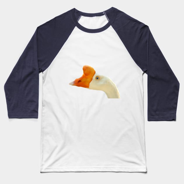 Blue eyed goose portrait Baseball T-Shirt by oknoki